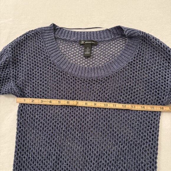 INC International Concepts Metalic Shimmer Size XS Women’s Open Knit Fishnet Top - Picture 4 of 10